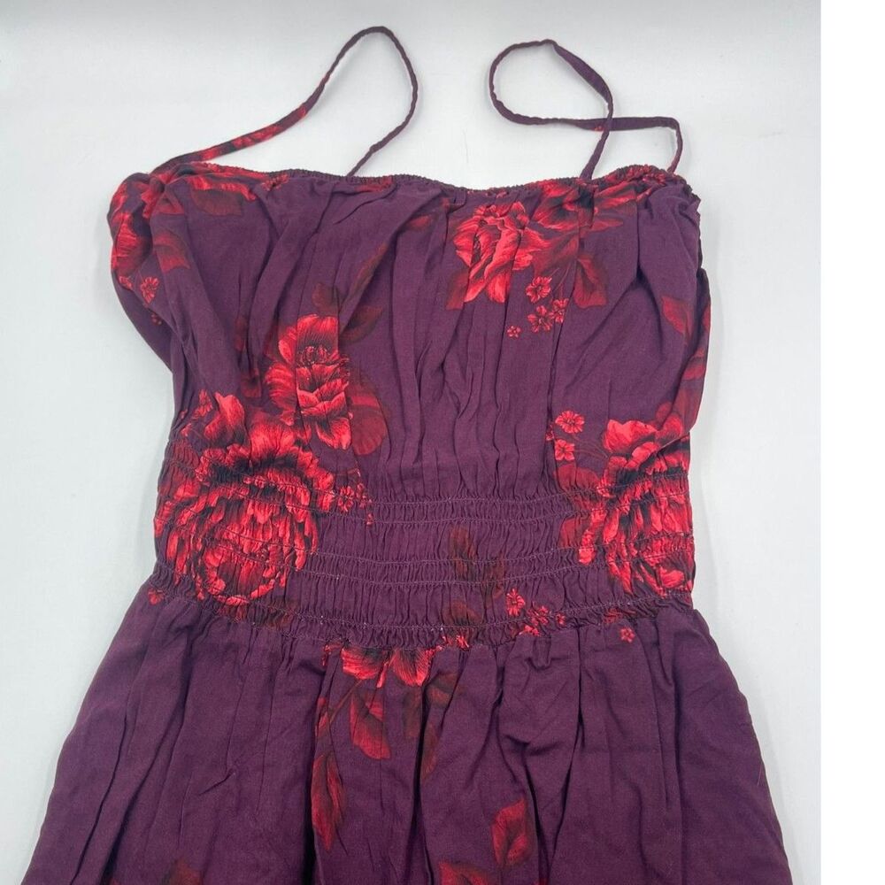 Old Navy XXL NWT Smocked Peplum Cami Top - Purple Red Rose Floral
